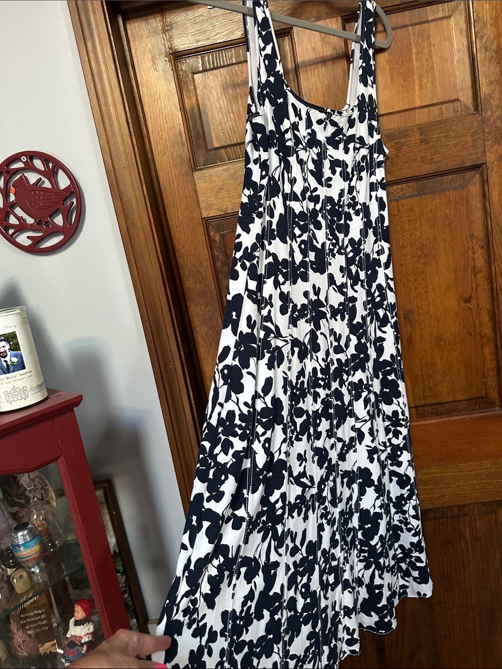 LOFT White and Black floral dress